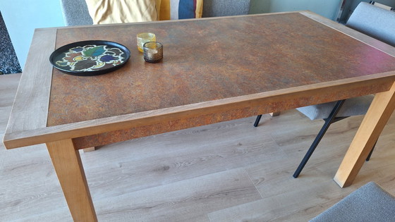 Image 1 of Dining table, Richard Hutten, 1.60x85 wood with marmoleum