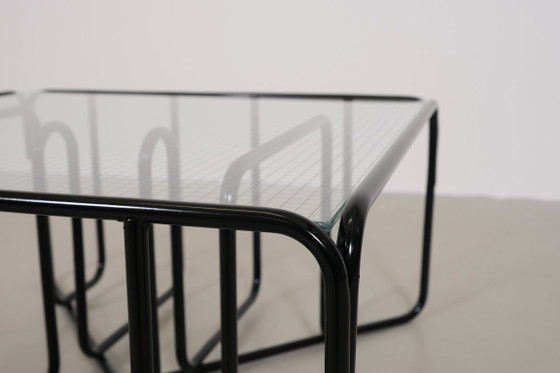 Image 1 of Vintage black tubular frame coffee table