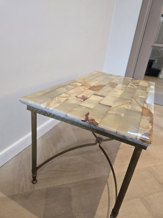 Image 1 of Vintage onyx bijzettafel 
