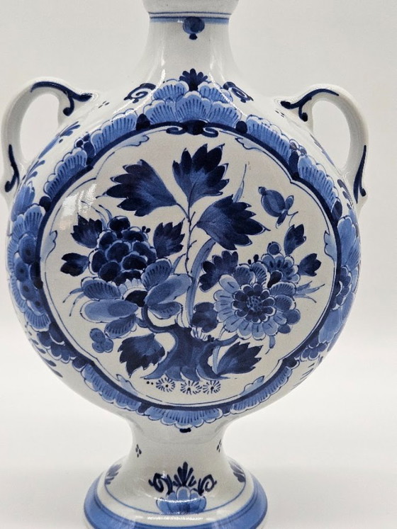 Royal Delft Pilgerflasche 1969 – Handbemalt von P.B. van Heijningen (29 cm) – Vasen, Ceramic (photo 5 of 9)