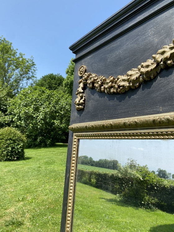 Image 1 of Houten trumeau spiegel in Lodewijk XVI stijl - 19e eeuw