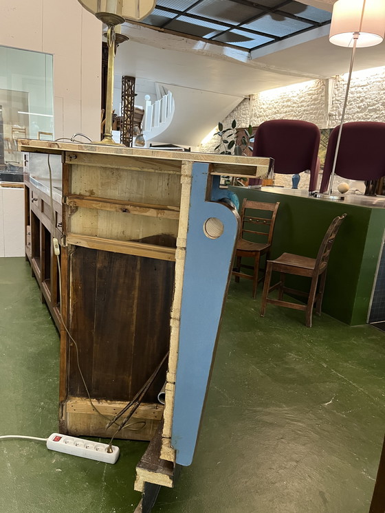 Image 1 of 1950s oak and Formica bar