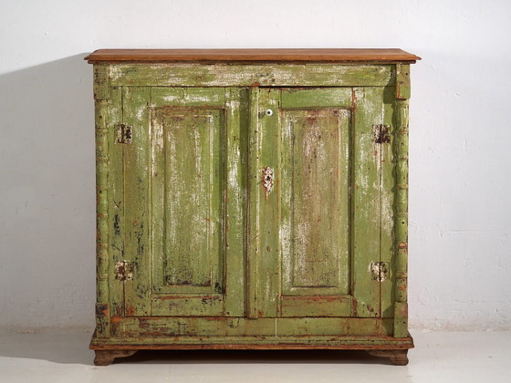 Antique chest of drawers with green patina (c.1920) #59 (photo 29 of 40)