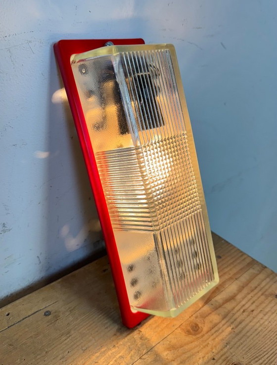 Image 1 of Applique industriale rossa vintage di Elektrosvit, anni '70