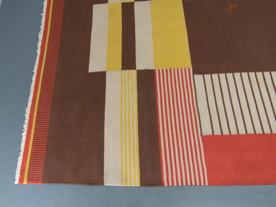 Image 1 of Rare Geometric Carpet by Antonin Kybal, 1948