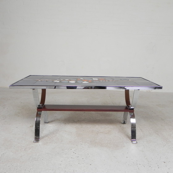 Image 1 of Tile Table With 21 Tiles, Signed ''Ledu''