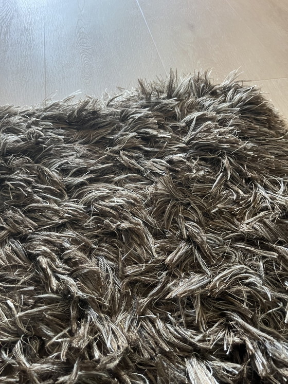 Image 1 of hoogpolig shaggy bruin kleed 3 x 3m