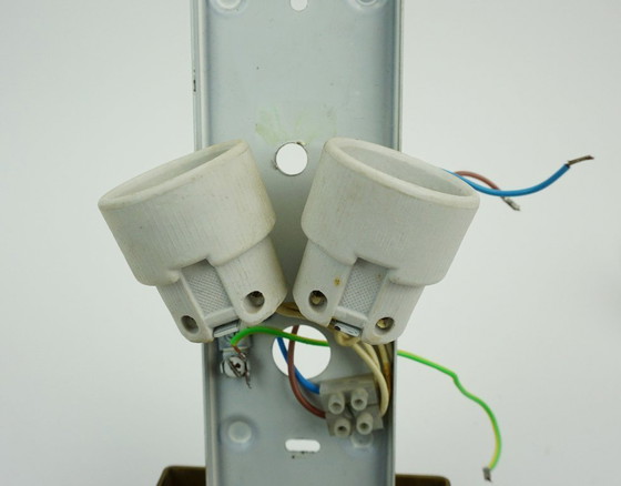 Image 1 of no. 2 of 2 - mid century modern SCONCE wall lamp lustrous glass shell shape hollywood regency style