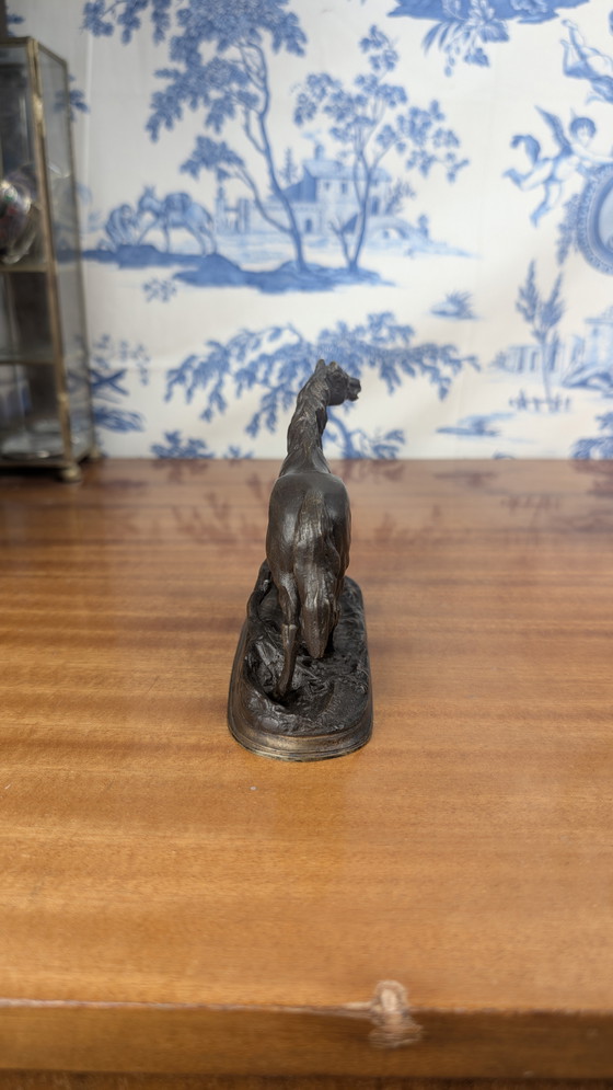 Image 1 of Jules Moigniez (1835-1894) Cheval en Bronze courant à la souche épreuve signé sur la terrasse XIXème