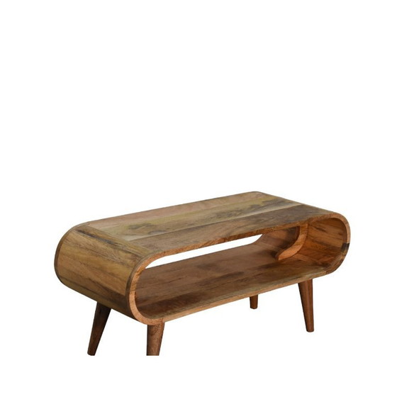 Image 1 of Salontafel in Mangohout met Eikenhouten look