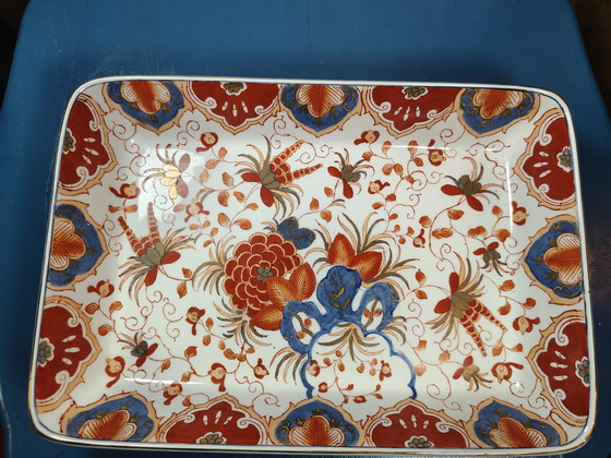 Image 1 of Japanische Imari Porzellanplatte – Handbemalt mit Golddekor – Arita Stil | Japanese Imari Porcelain Plate Hand Painted Gold