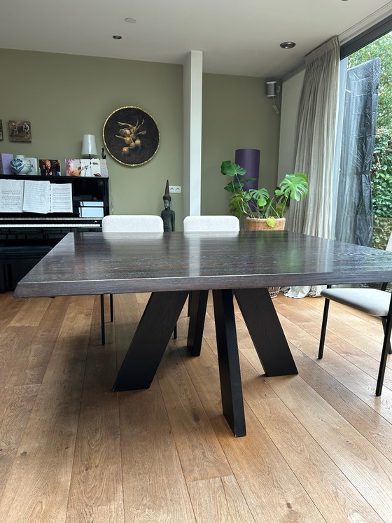 Piet Boon IDS table de salle à manger 160x160, Tables de salle à manger, Bois, Noir (photo 3 sur 5)