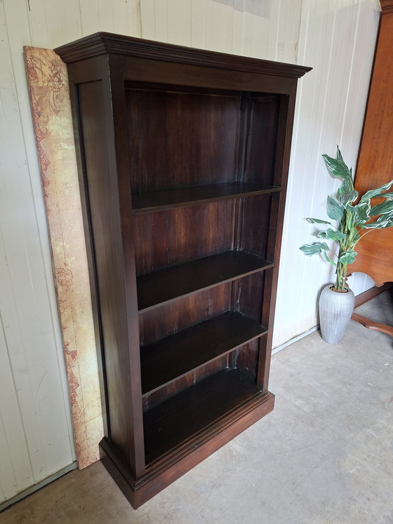 Image 1 of Colonial teak bookcase dimensions: 97x34m and 180cm high.