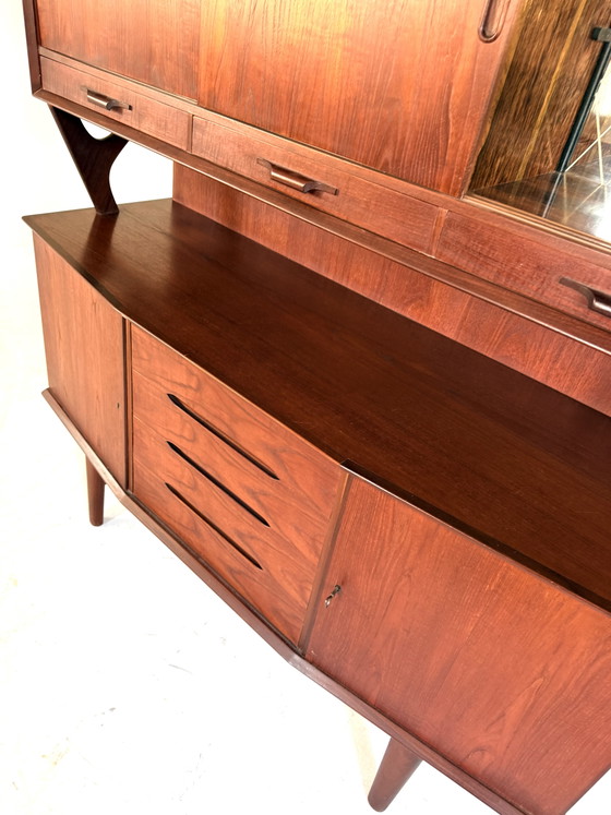 Vintage Deens teakhouten highboard, Højbjerg Møbelfabrik ‘60 – High boards, Glass, Wood (photo 10 of 12)