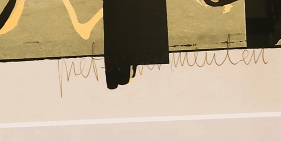Abstract screen print by Piet Vermeulen, Lithographs & prints, Paper, Wood, Orange (photo 4 of 5)
