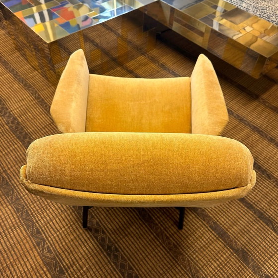 Fauteuil van Guy Besnard, 1960, Fluweel, Geel (foto 6 van 9)