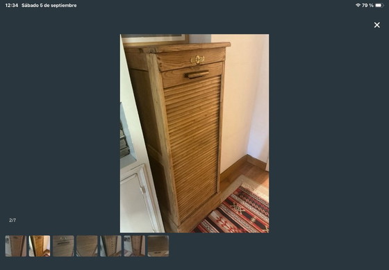 Antique Wooden Filing Cabinet – Metal (photo 2 of 7)
