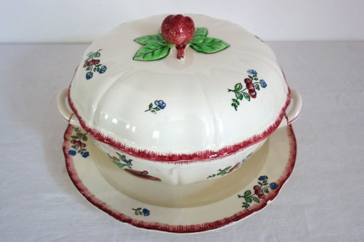 Gien Aardewerk Lorraine Patroon Grote Terrine en Schotel – tafelaccessoires, Ceramic