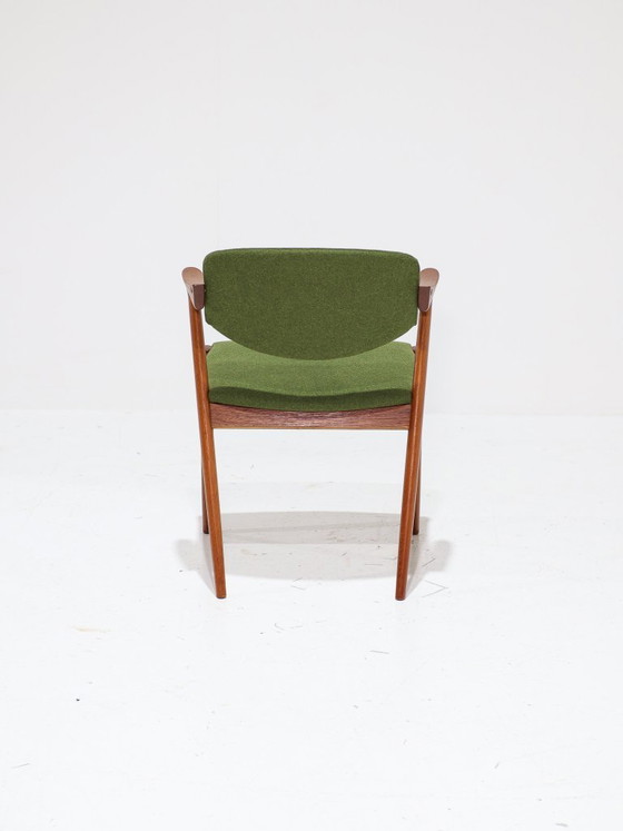6 sedie da pranzo Kai Kristiansen modello 42, colore verde teak, anni '60. – Wood (photo 5 of 12)
