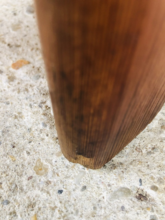 Image 1 of Tabouret de bar vintage en bois avec palmes sur pieds tripodes, 1970S