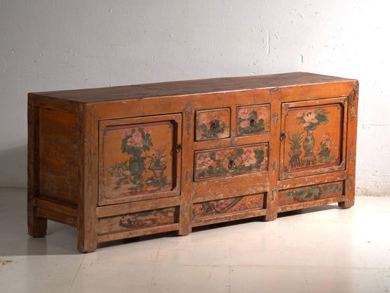 Credenza bassa laccata antica in legno di olmo – Cina, circa 1900 – Credenze con vetrina, Iron, Brass (photo 2 of 40)