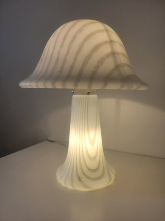 Image 1 of Grande lampe champignon de Peill & Putzler en verre zébré