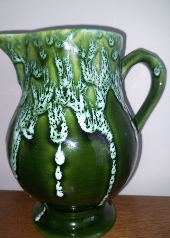 Image 1 of Rare stoneware pitcher signed "Atelier La Colombe" (Jean-Marie Maure) - Vintage 1970s