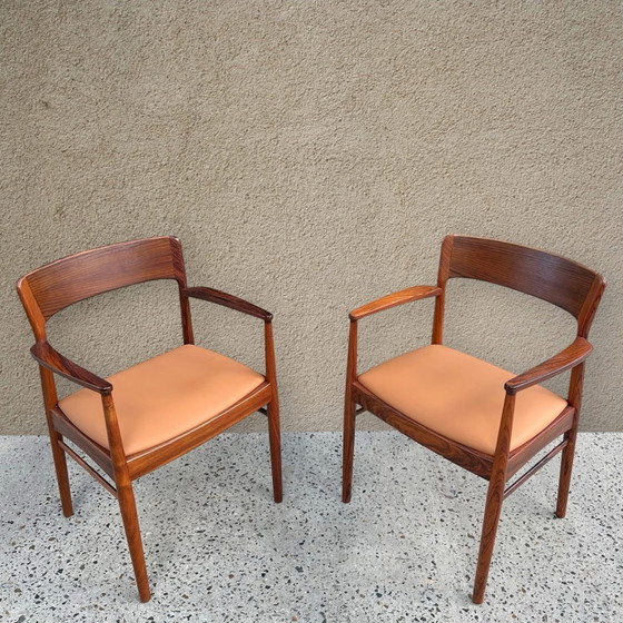 Pair of Rio rosewood armchairs by Henning Kjaernulf, 1960, Side chairs, Brown (photo 2 of 10)