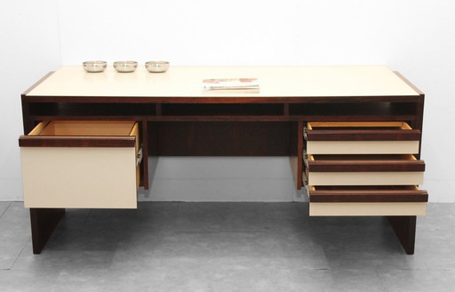 Bureau vintage en forme de V (Oswald Vermaercke)