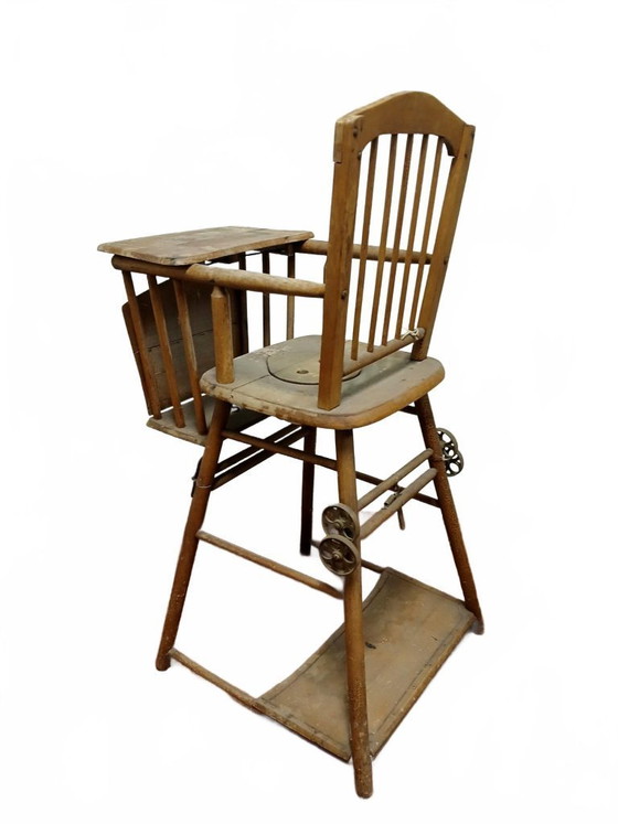 Image 1 of Chaise haute ancienne en bois de la marque Torck