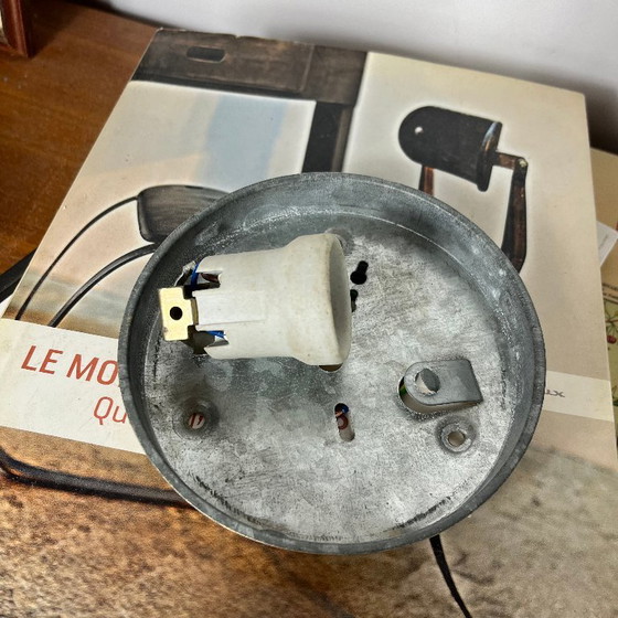 Vintage 1970-1980 small square transparent glass wall/ceiling light, Metal (photo 7 of 9)