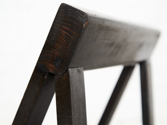 Aldo Jacober Folding Chair Trieste for Alberto Bazzani, Wood, Black, Vintage (photo 7 of 11)
