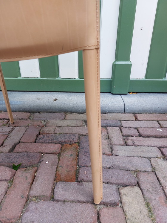 Image 1 of 6 x Kamel-Leder-Esszimmerstühle