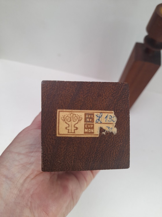 Image 1 of Paire de grands bougeoirs en teak danois 50s