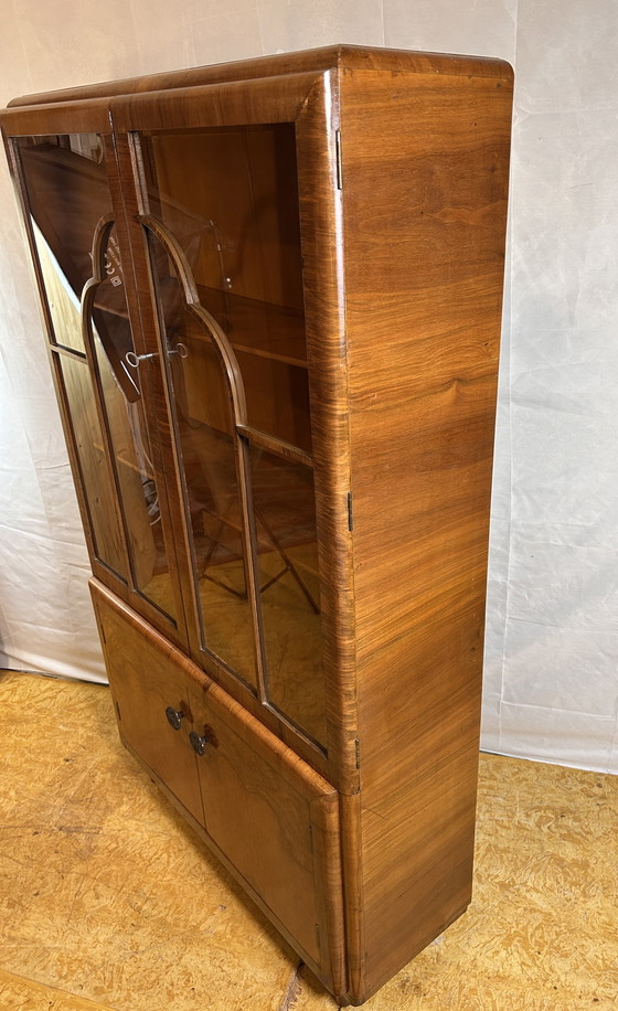 Image 1 of Art Deco Vintage Bookcase / Display Cabinet – 1930s–1940s  