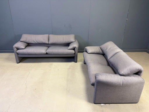 Par de sofás Maralunga de Vico Magistretti para Cassina, años 90 – banken, Textile (photo 2 of 11)