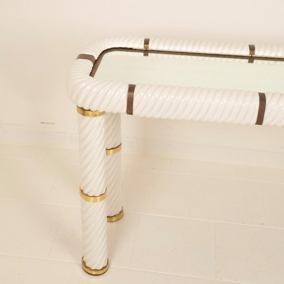 Image 1 of Console en porcelaine et laiton de Tommaso Barbi, 1970