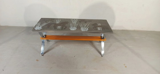 Image 1 of Tavolino da caffè vintage con piastrelle in ceramica