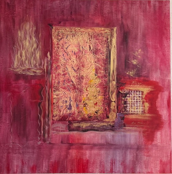 Image 1 of Oil canvas "Flames" 145x145cm