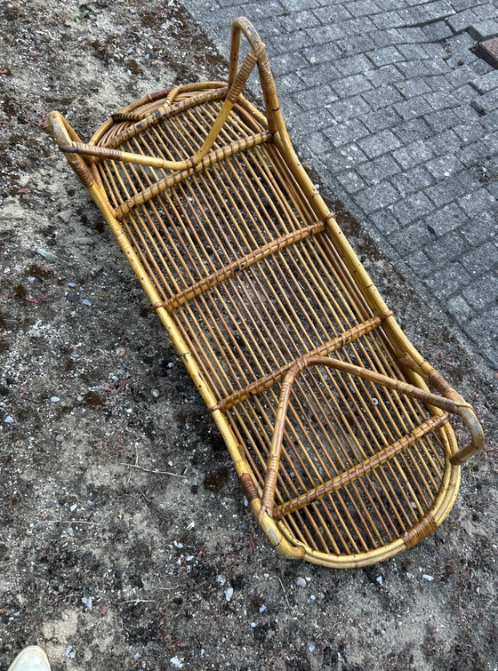 Vintage Midcentury Rotan Ligbed/ Daybed – Rohé Noordwolde, Rattan (photo 3 of 9)