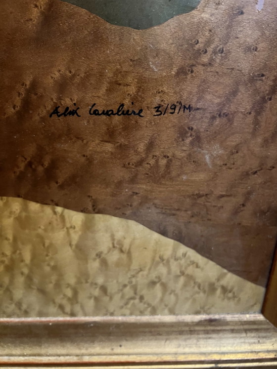 Image 1 of Limitierte Auflage: Kopfteil aus Art-Deco-Holz und Intarsien