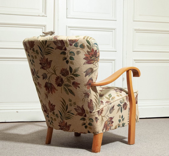 Image 1 of 1940s Jacquard Armchair, Sweden