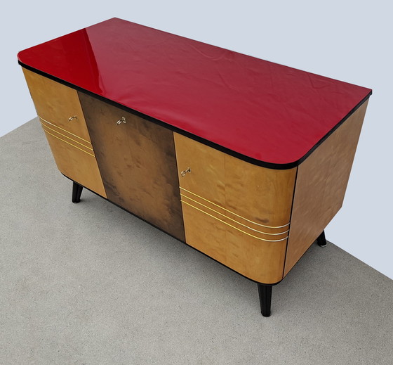 Image 1 of Vintage ladekast met 2 zijdeuren + 1 kanteldeur