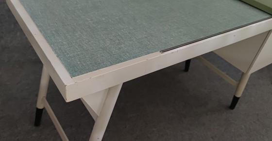 Image 1 of WRITING DESK 50s MID - CENTURY DESIGN DESK OFFICE TABLE WRITING DESK 60s VINTAGE TEAK RETRO