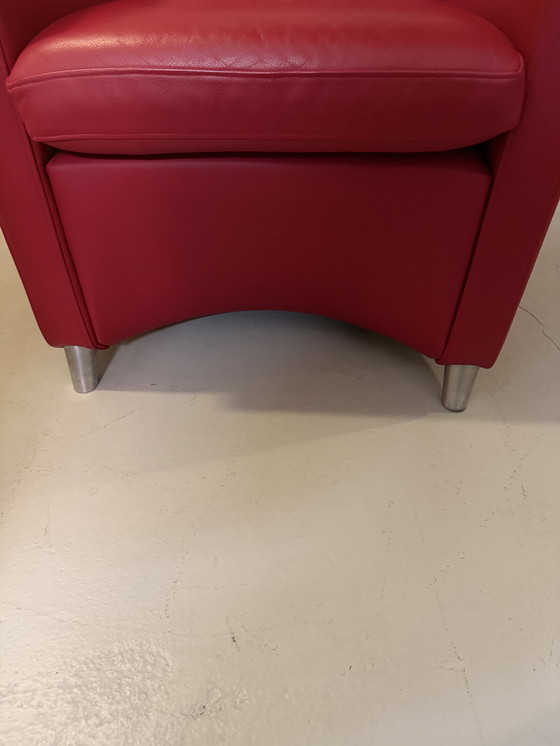 Image 1 of Leolux Dolcinea rood leren design fauteuil 
