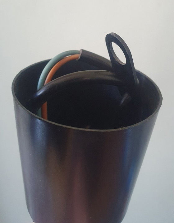 Image 1 of Grande lampe globe vintage du milieu du siècle / lampe suspendue avec bulles d'air fermées (30 cm).