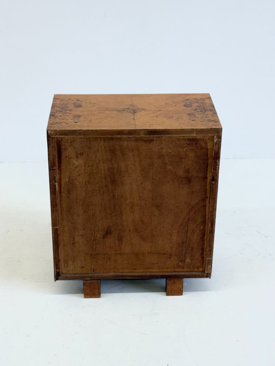 Image 1 of Set van twee vintage Art Deco nachtkastjes met wortelhout