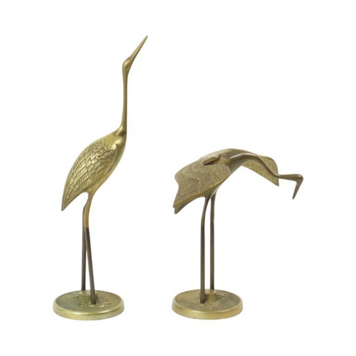 Messing Kraanvogels Hollywood Regency
