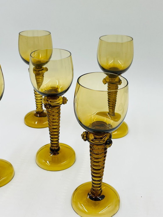 Lot de 5 Verres à Vin Roemer Ambrés – Bohémia, Verres et carafes, Glass (photo 4 of 12)