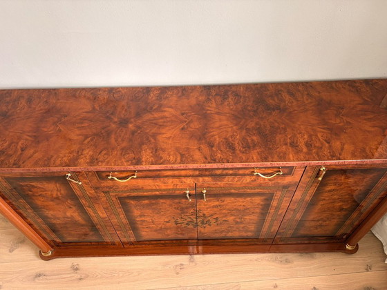 Image 1 of Classic Italian Sideboard | High-Gloss Burr Wood | 176cm